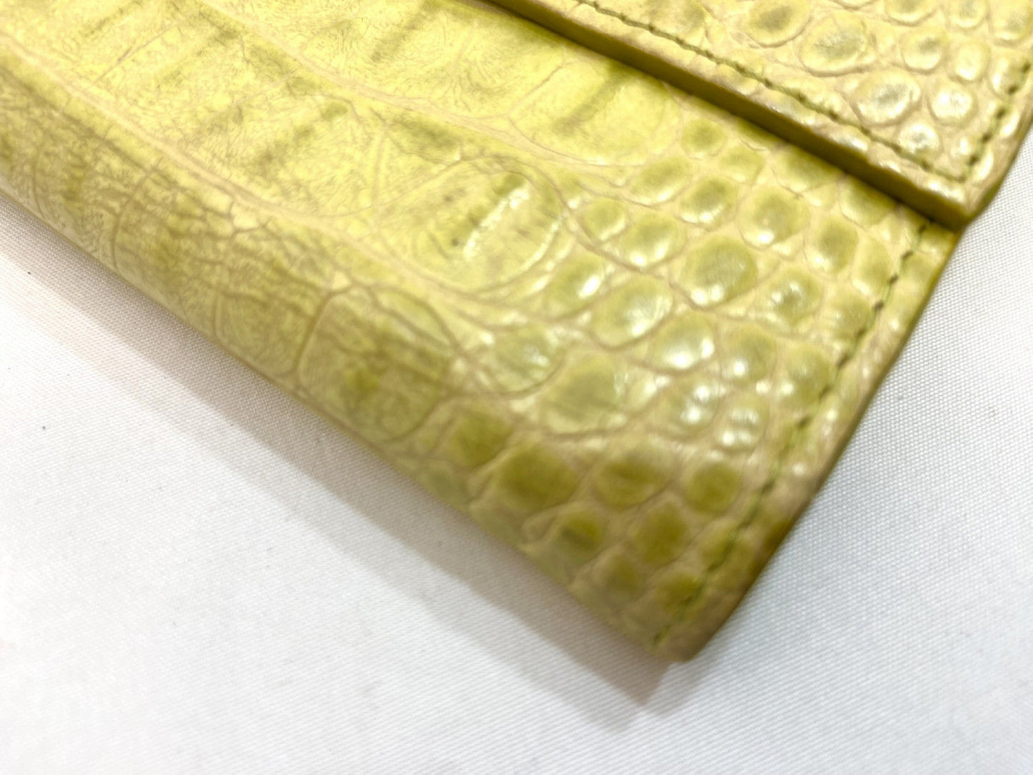 FURLA Crocodile Skin Yellow-Green Wallet