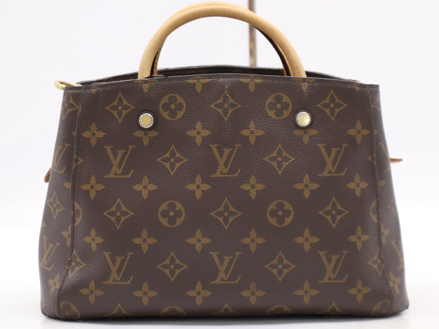 LOUIS VUITTON M41055 Monogram Montaigne BB Handbag with Padlock, 2 Keys, Cloche, and Shoulder Strap