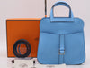 HERMES Swift Arzan Mini Blue Zephyr 2-Way Shoulder Bag with C Stamp, Shoulder Strap, Dust Bag, and Box