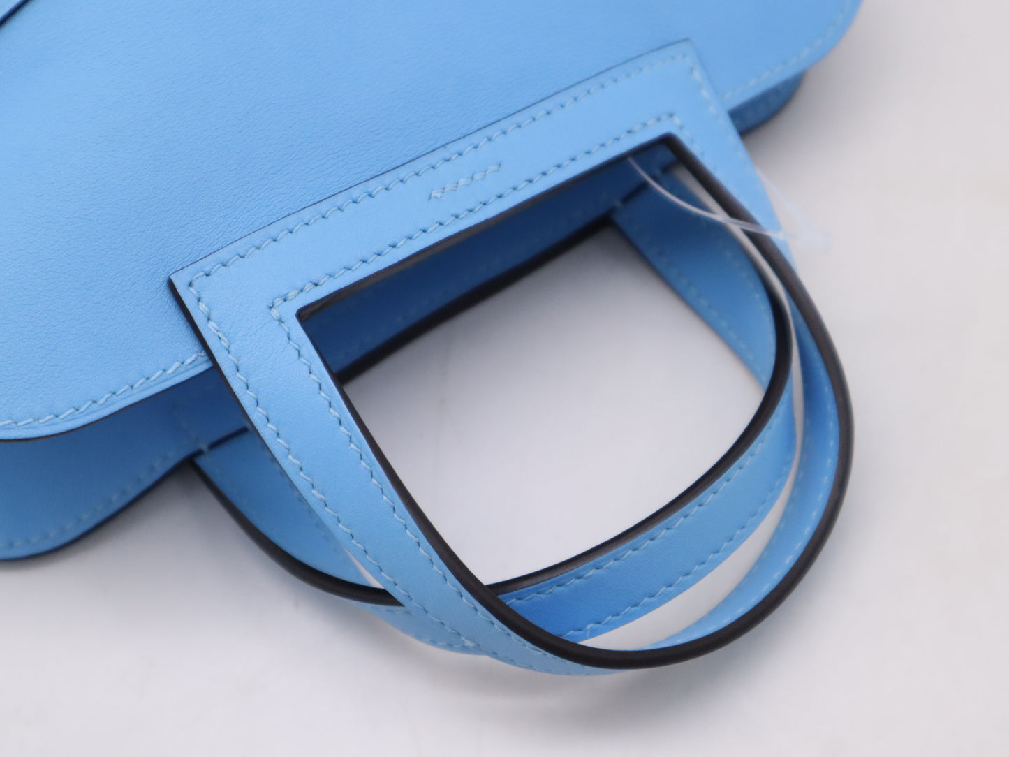 HERMES Swift Arzan Mini Blue Zephyr 2-Way Shoulder Bag with C Stamp, Shoulder Strap, Dust Bag, and Box