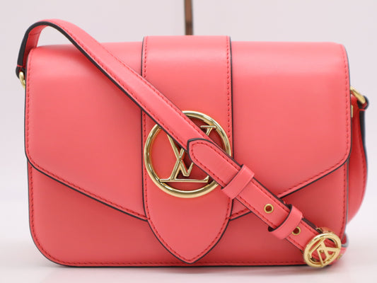 LOUIS VUITTON M55949 Leather Pont Neuf Dahlia Pink Shoulder Bag