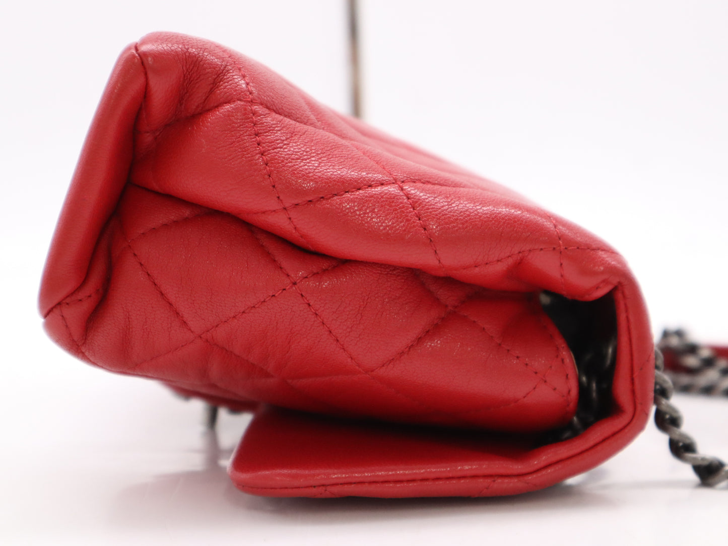 CHANEL Lambskin Matelasse 26 S Flap Double Chain Shoulder Bag with Sterling Silver Hardware, Red Seal and Card Included, 20776679