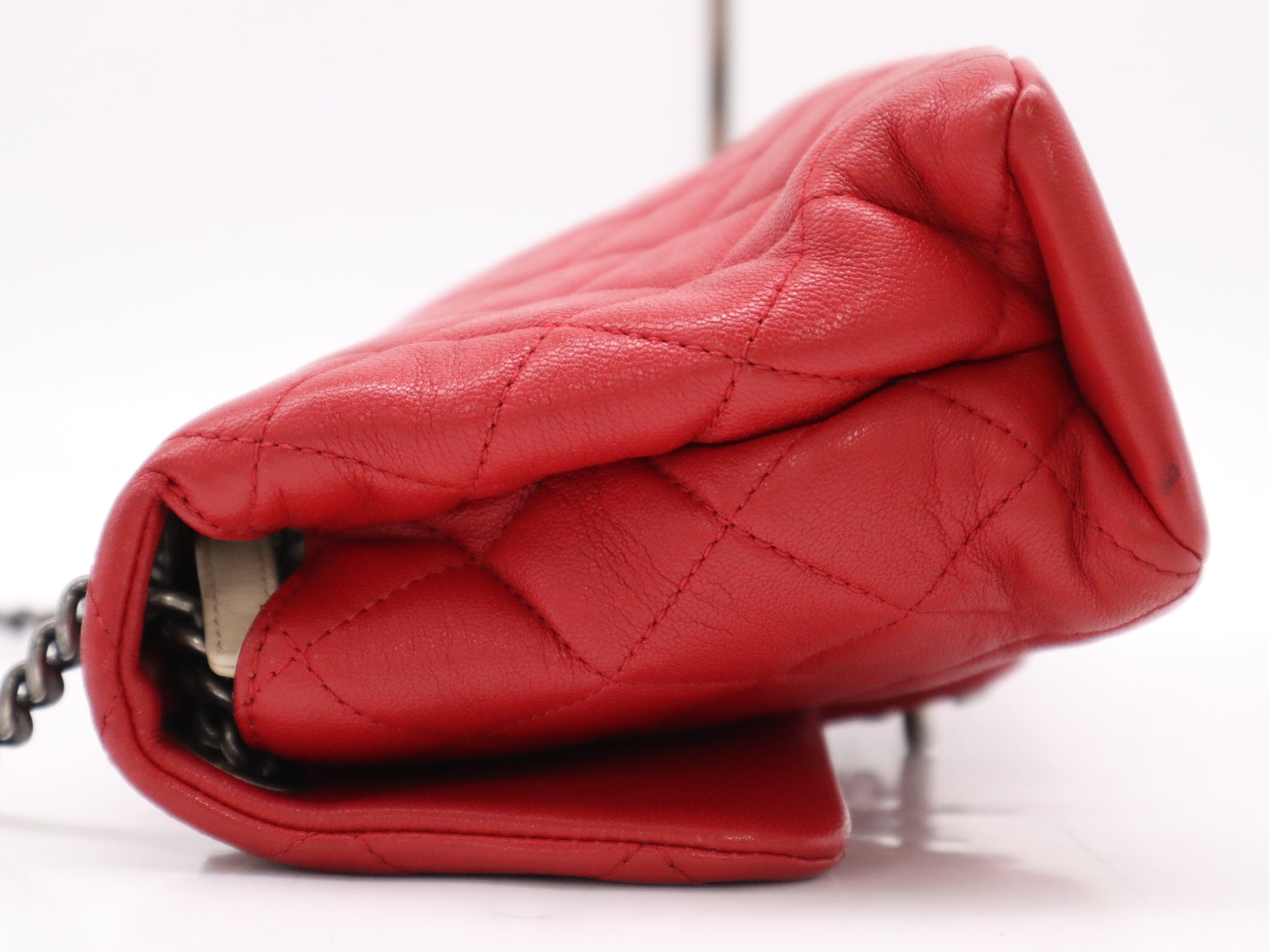 CHANEL Lambskin Matelasse 26 S Flap Double Chain Shoulder Bag with Sterling Silver Hardware, Red Seal and Card Included, 20776679