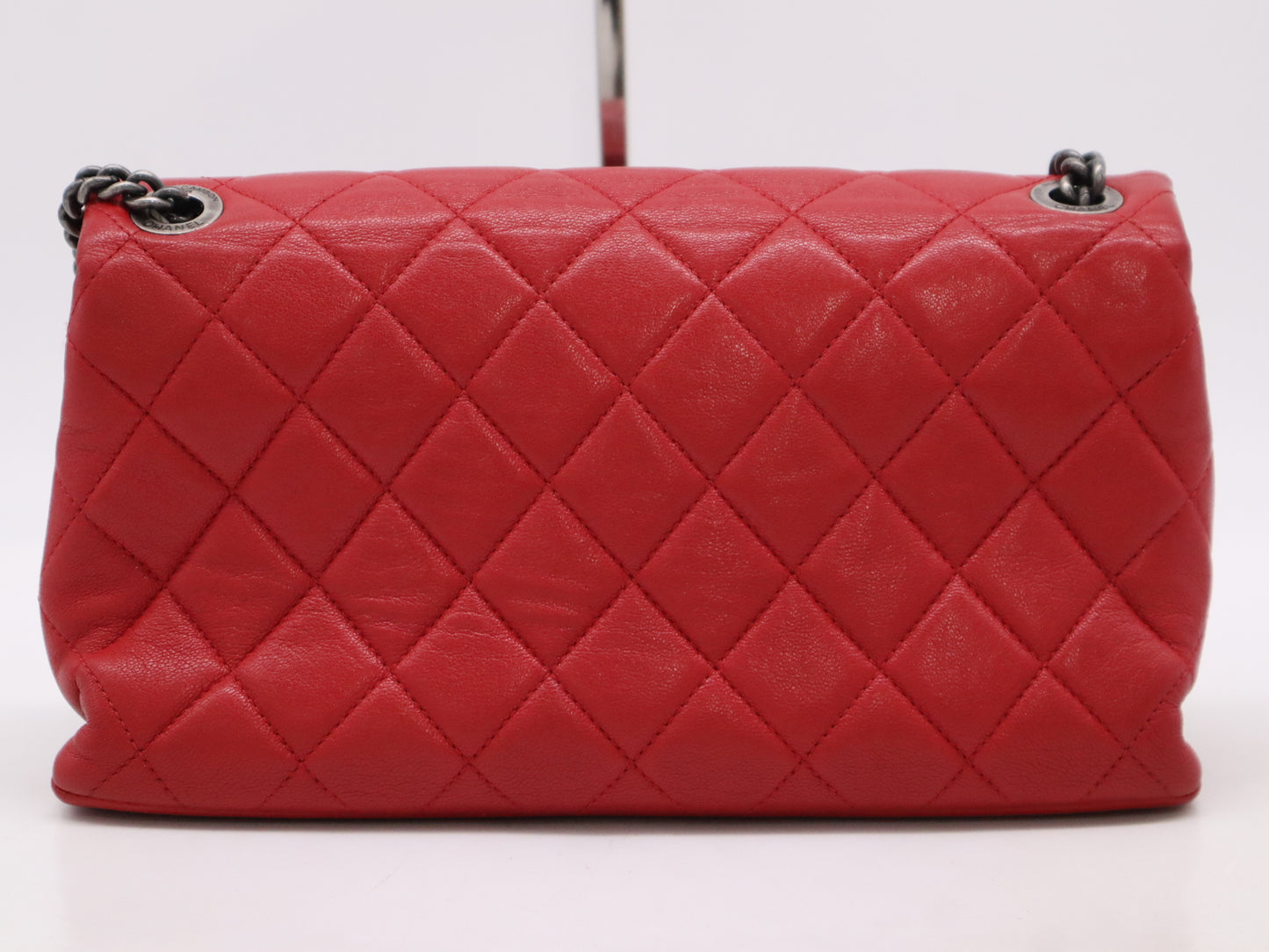 CHANEL Lambskin Matelasse 26 S Flap Double Chain Shoulder Bag with Sterling Silver Hardware, Red Seal and Card Included, 20776679