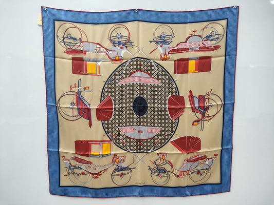 HERMES Silk Carré 90 LA PERRIERE Scarf with Box