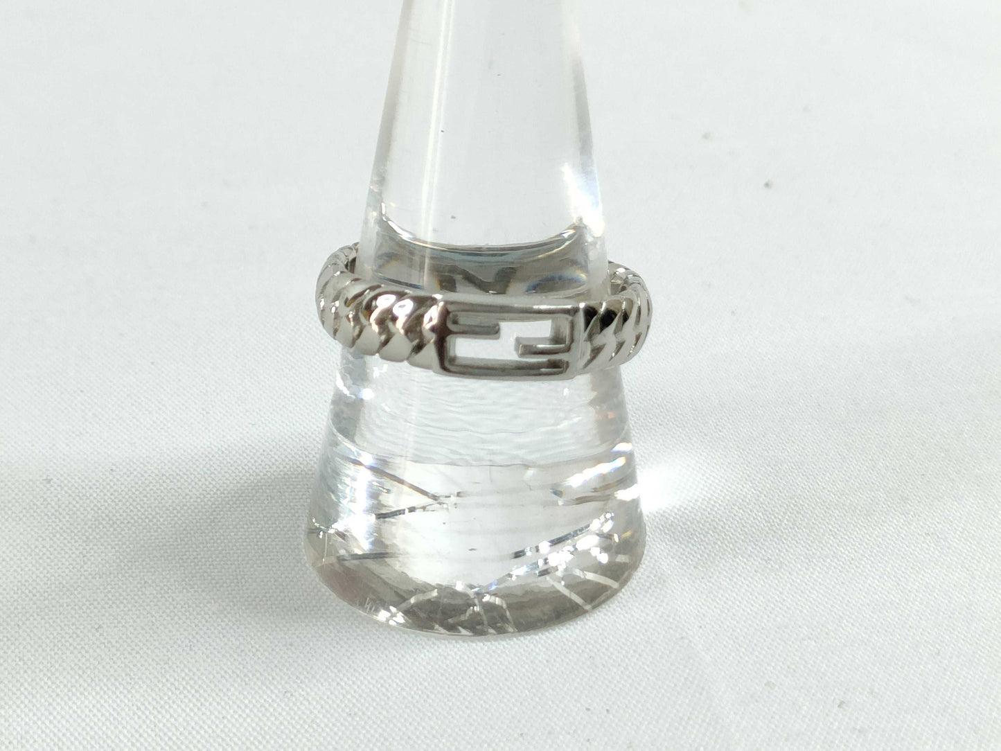 FENDI Baguette Ring Silver Box Ring