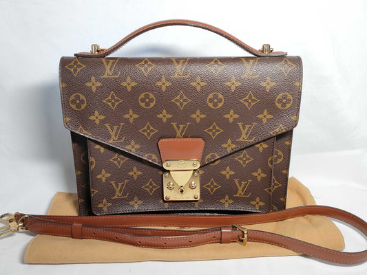 LOUIS VUITTON Monogram Monceau M51185 Accessories: Dust bag, shoulder strap, handbag