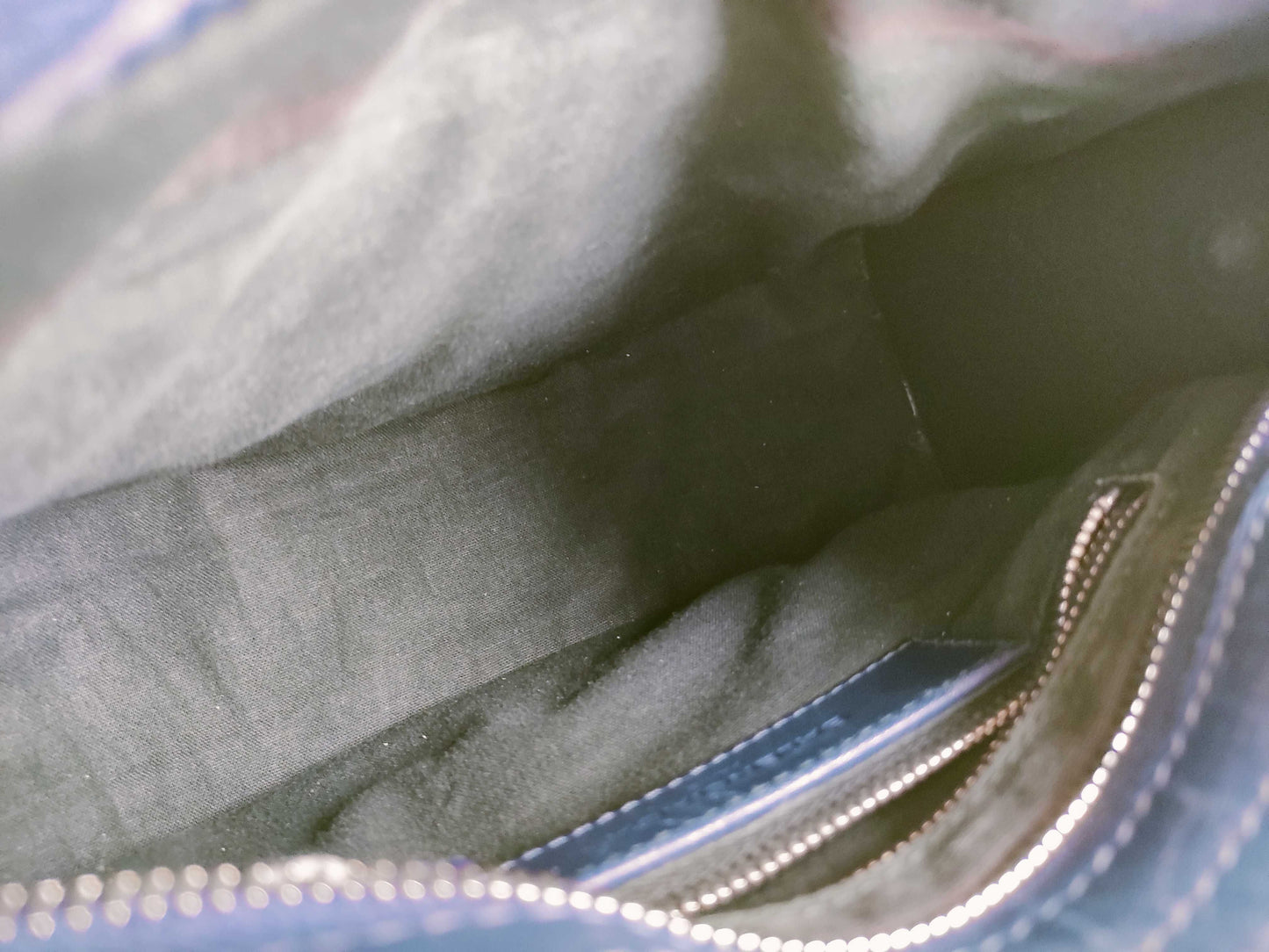 BALENCIAGA Giant Mini City Handbag in Dark Navy Leather/Patent Leather Includes dust bag and shoulder strap.
