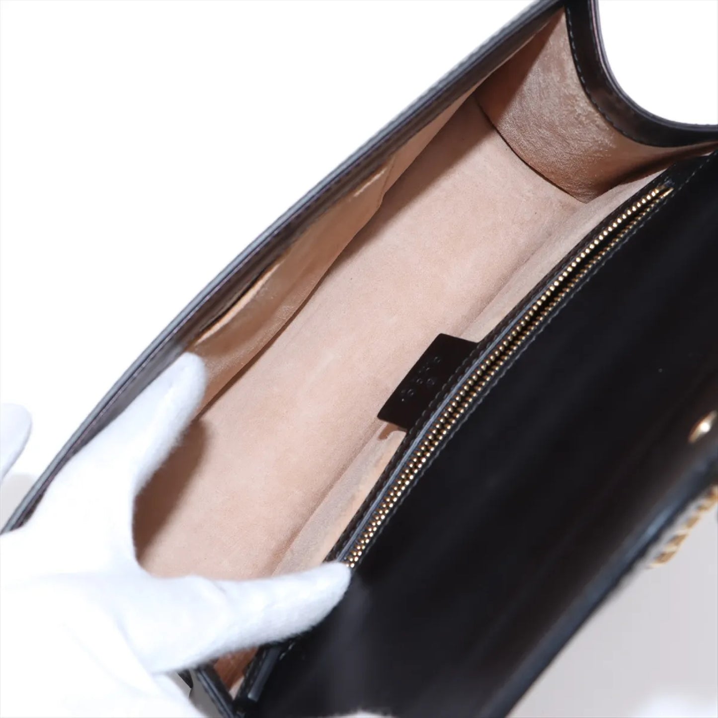GUCCI Sylvie Leather Shoulder Bag, Navy, 421882