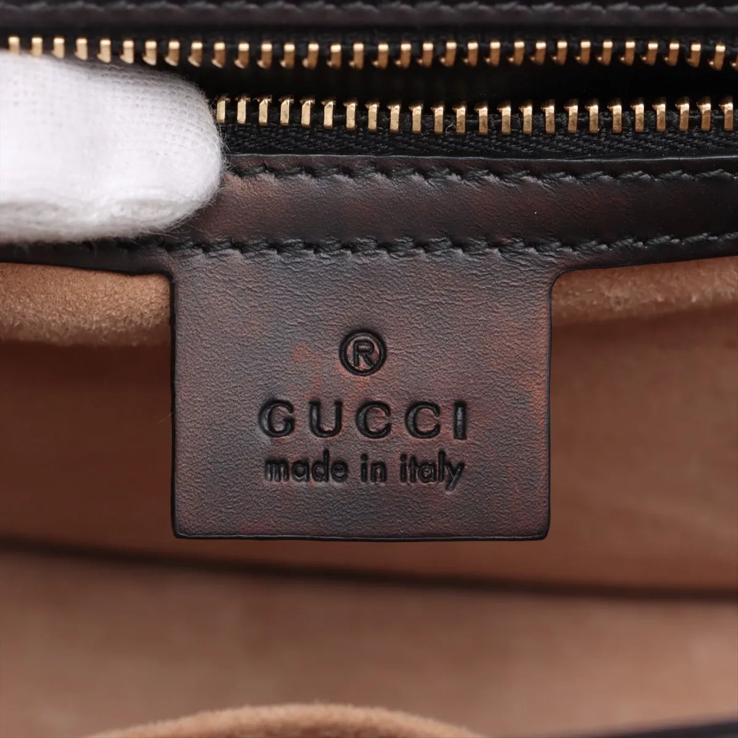 GUCCI Sylvie Leather Shoulder Bag, Navy, 421882