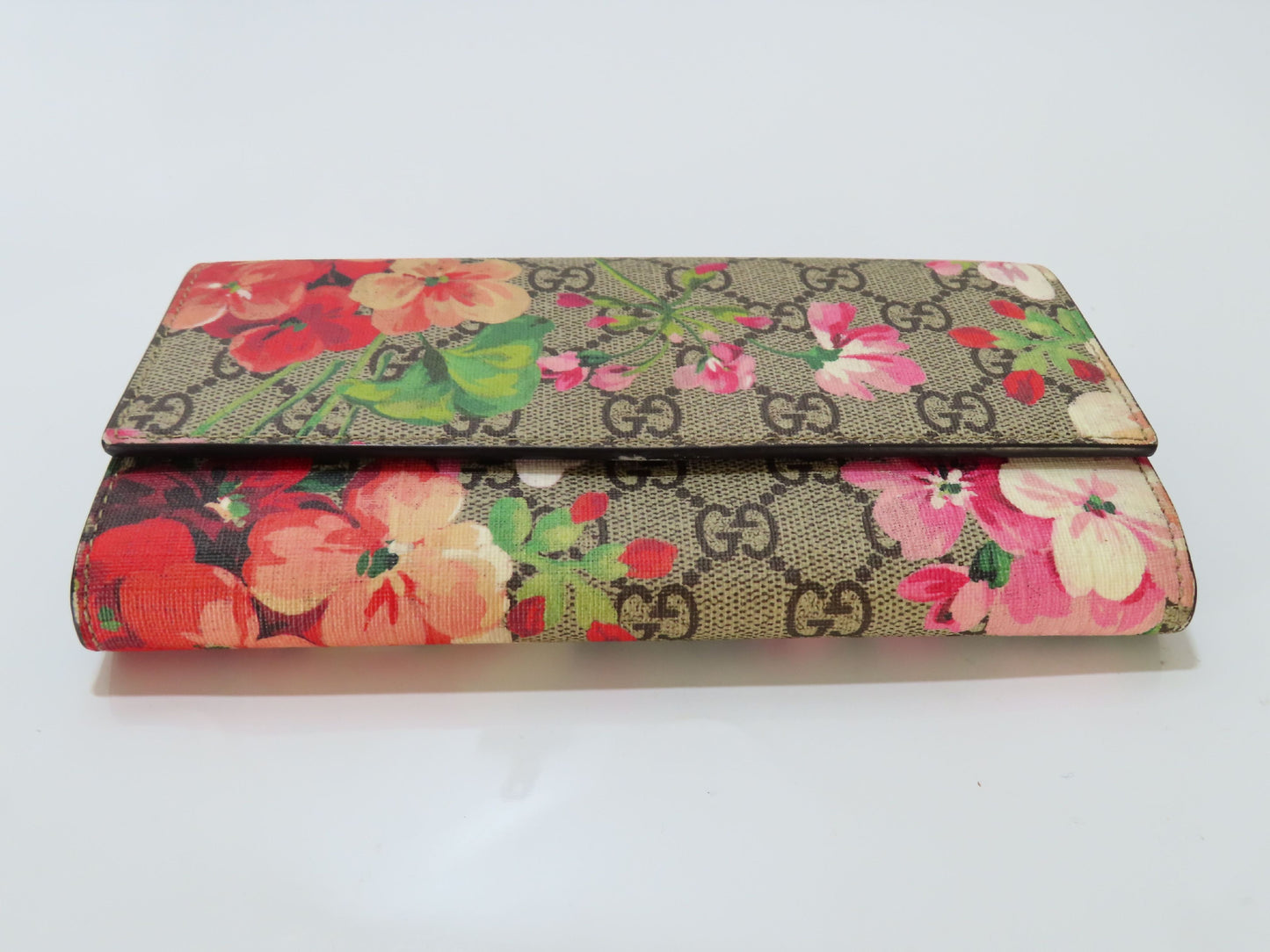 GUCCI GUCCI 404070 GG Supreme Blooms Continental Wallet