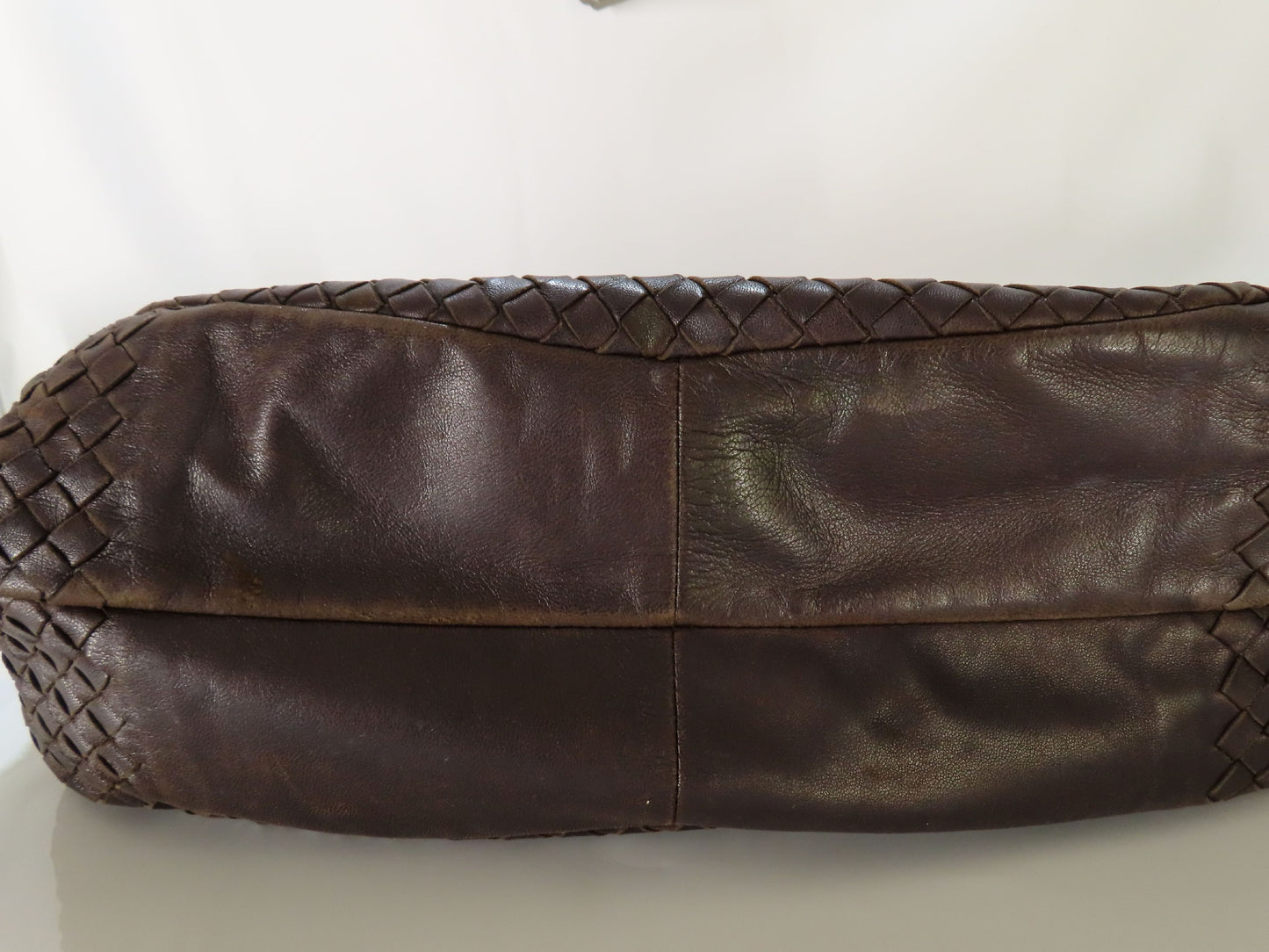 BOTTEGA VENETA Intrecciato Leather Shoulder Bag in Black