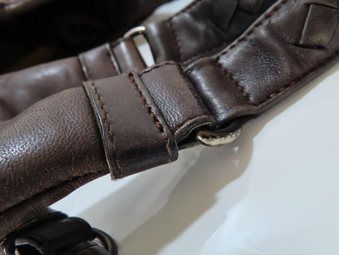 BOTTEGA VENETA Intrecciato Leather Shoulder Bag in Black