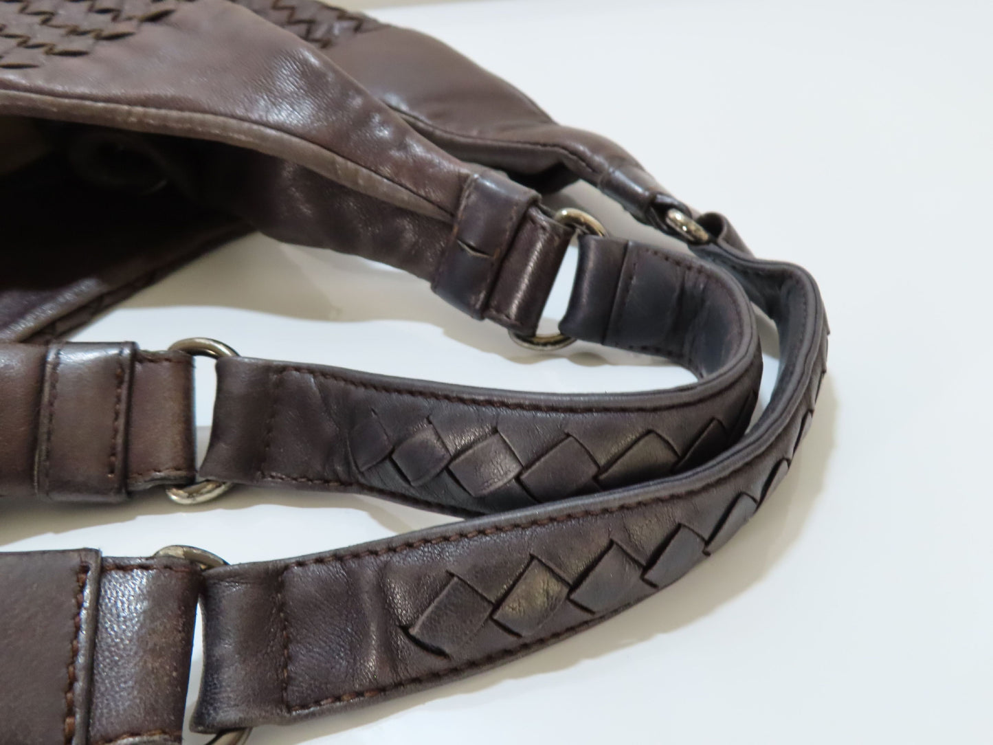 BOTTEGA VENETA Intrecciato Leather Shoulder Bag in Black