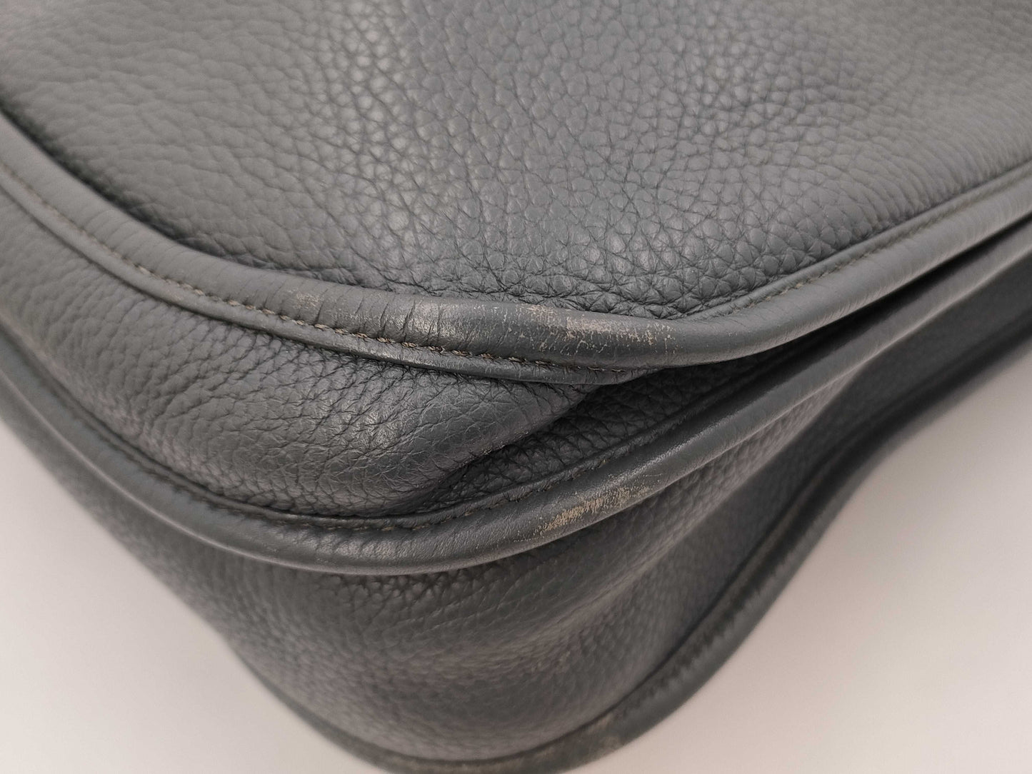HERMES Evelyn III TGM Taurillon Clemence Cobalt Silver Hardware P Stamp Shoulder Bag