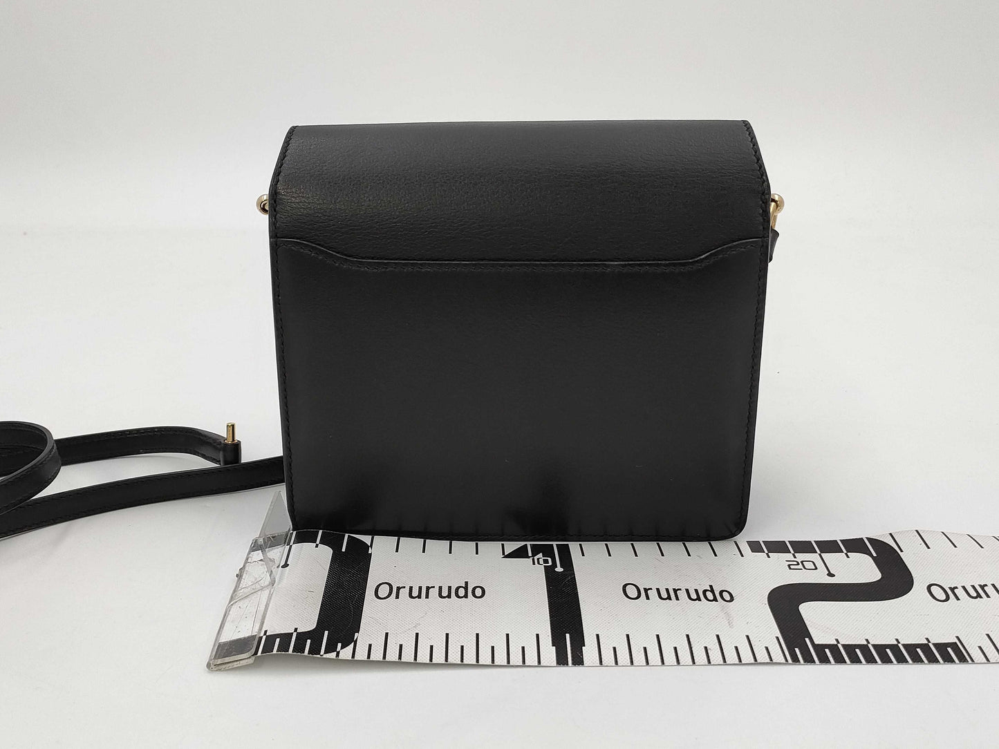 HERMES Sac Lauris Mini Evercolor Black GD Hardware Y Stamp Shoulder Bag