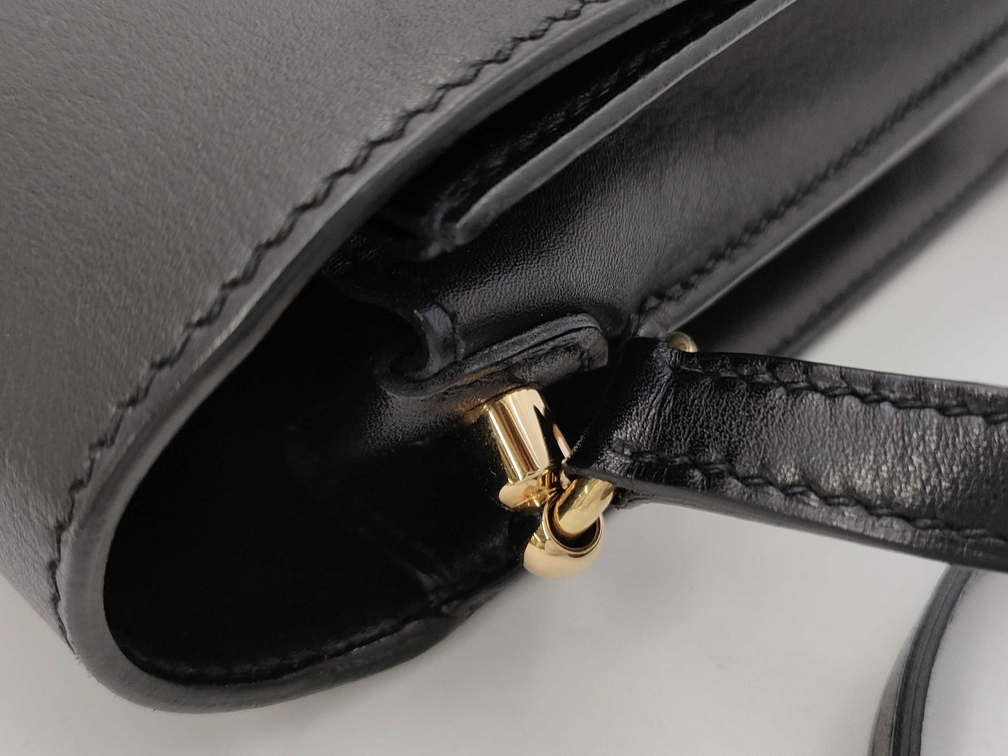HERMES Sac Lauris Mini Evercolor Black GD Hardware Y Stamp Shoulder Bag