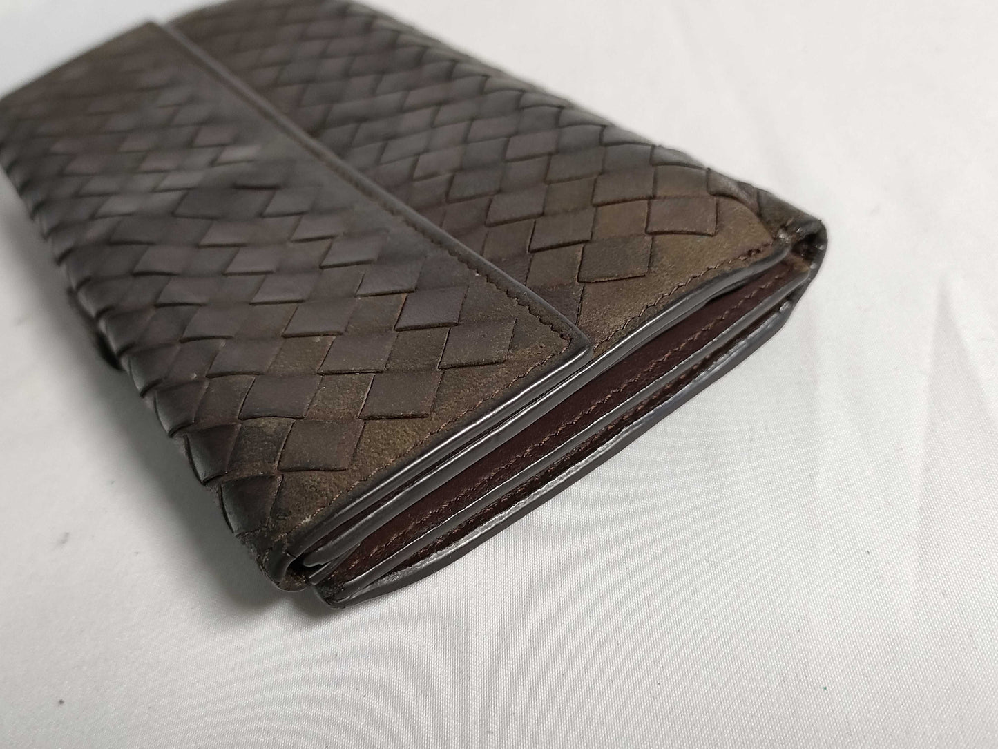 BOTTEGA VENETA Intrecciato Long Wallet in Brown Lambskin
