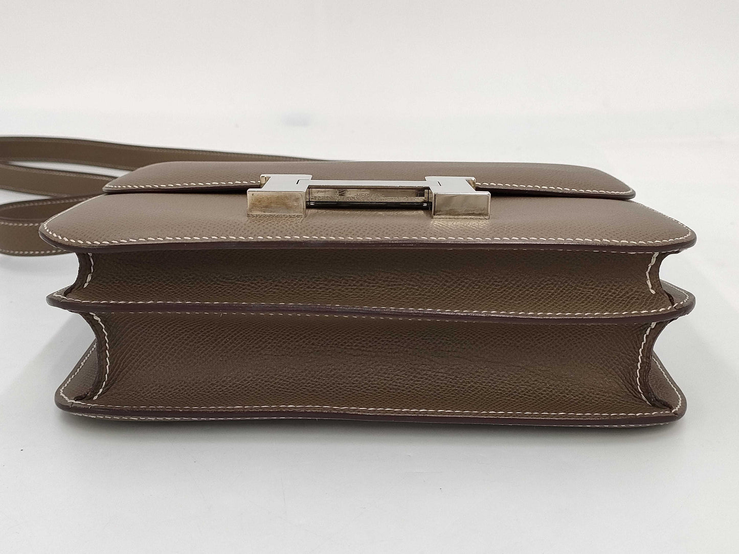 HERMES Constance Epsom Silver Constance Series A Stamp Shoulder Bag