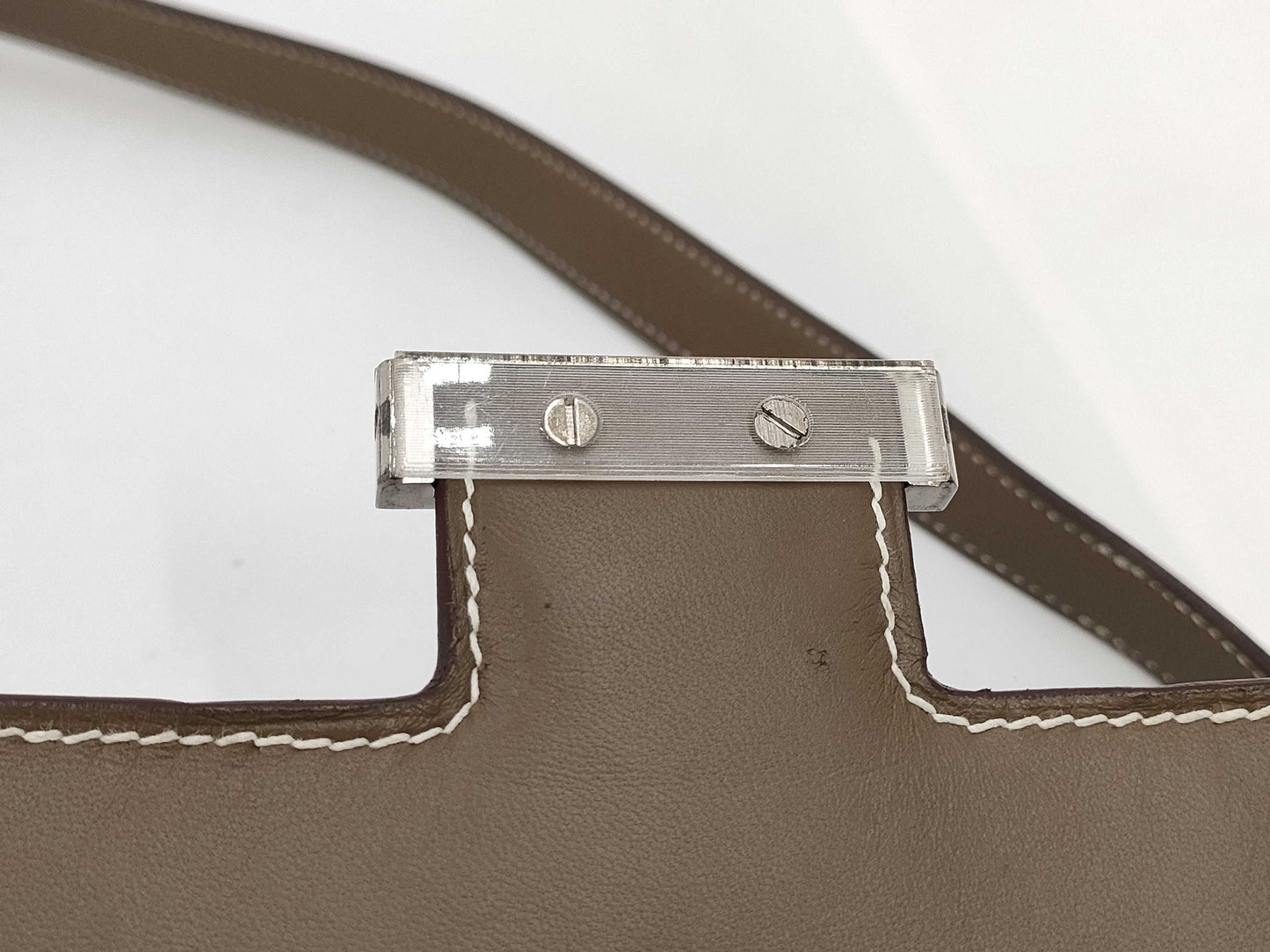 HERMES Constance Epsom Silver Constance Series A Stamp Shoulder Bag