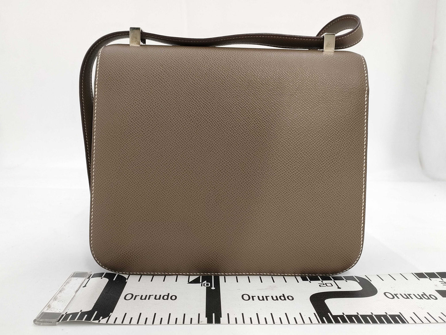 HERMES Constance Epsom Silver Constance Series A Stamp Shoulder Bag