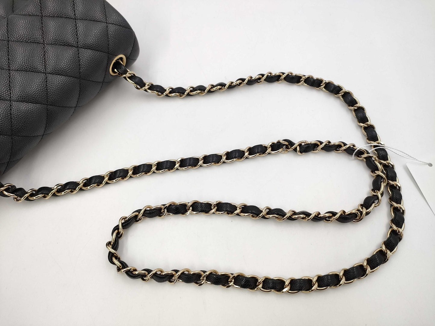 CHANEL Mini Matelasse Caviar Leather Chain Shoulder Bag, Black, No. 24