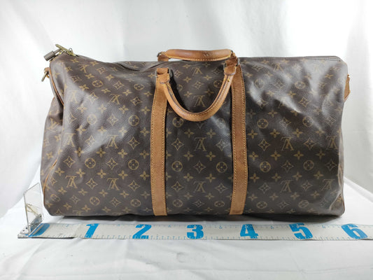 LOUIS VUITTON Monogram Keepall Bandouliere Boston Bag