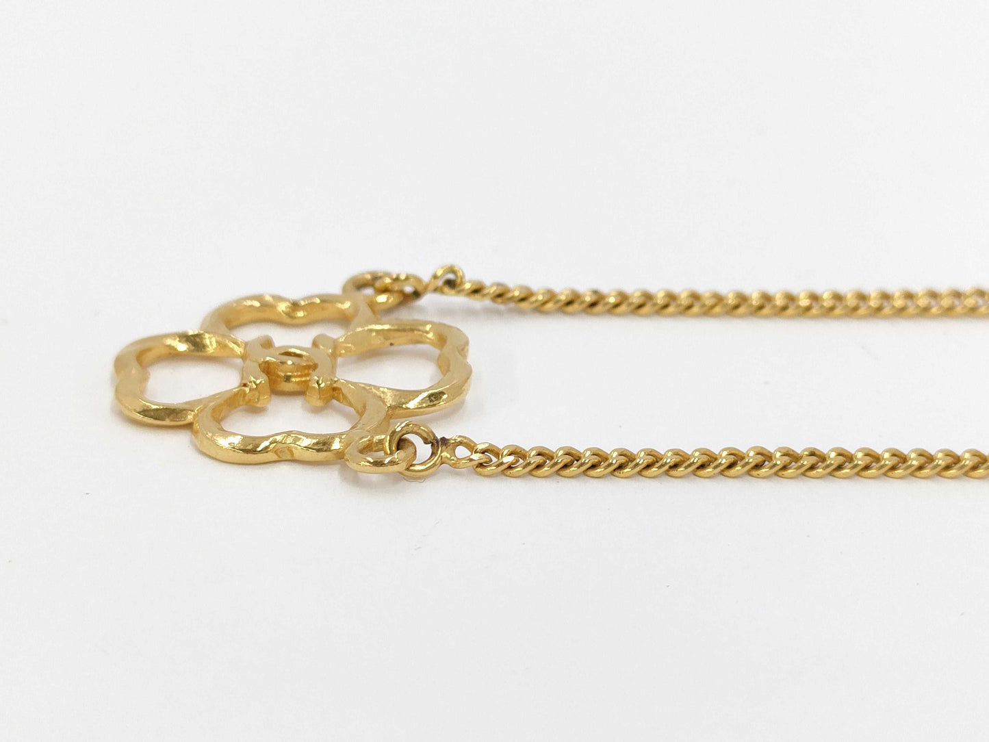 CHANEL Clover Coco Mark Necklace