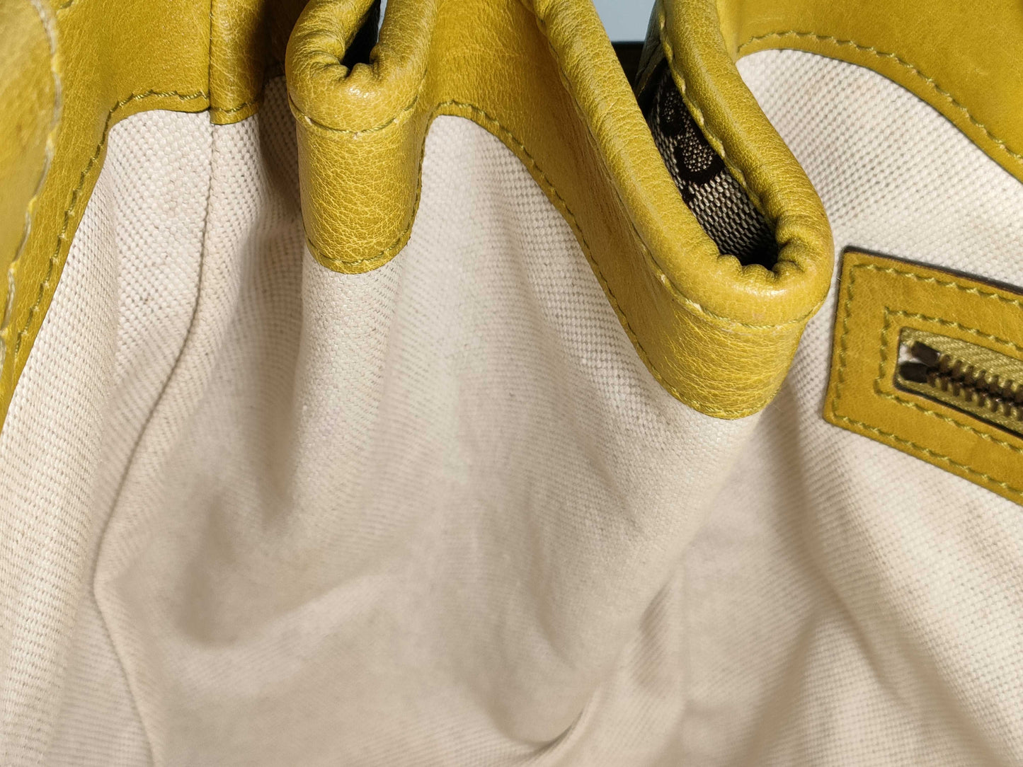 GUCCI GG Canvas Running Tote Bag Yellow