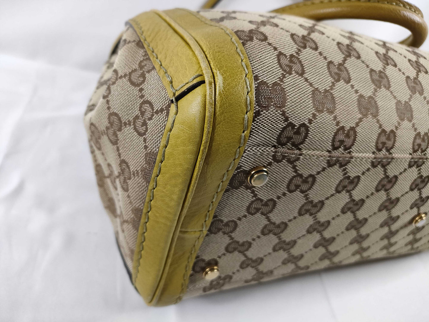 GUCCI GG Canvas Running Tote Bag Yellow
