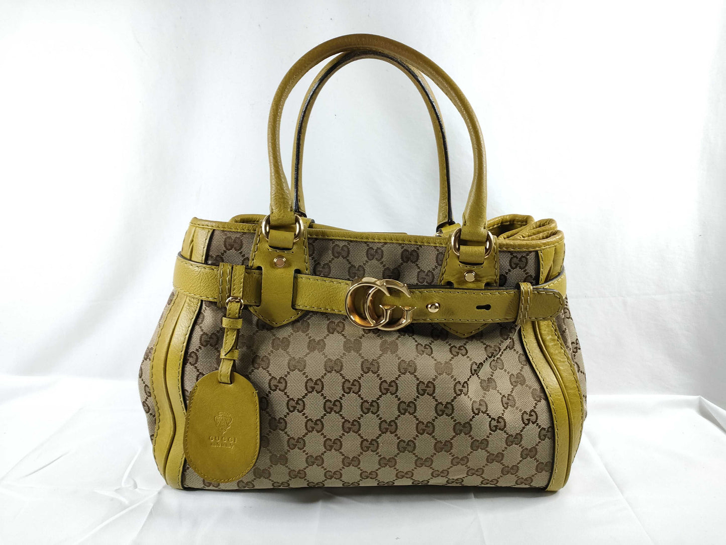 GUCCI GG Canvas Running Tote Bag Yellow