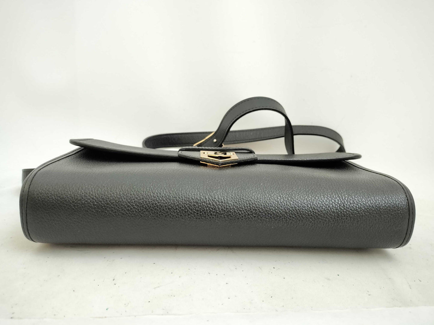 Yves Saint Laurent Cassandra Shoulder Bag in Black Leather