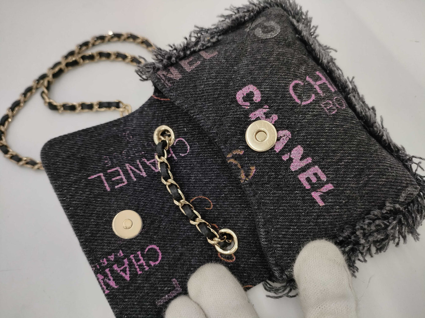 CHANEL CHANEL Mini Matelasse Coco Mark Denim Waist Pouch Chain Shoulder Bag 32 Series Pouch