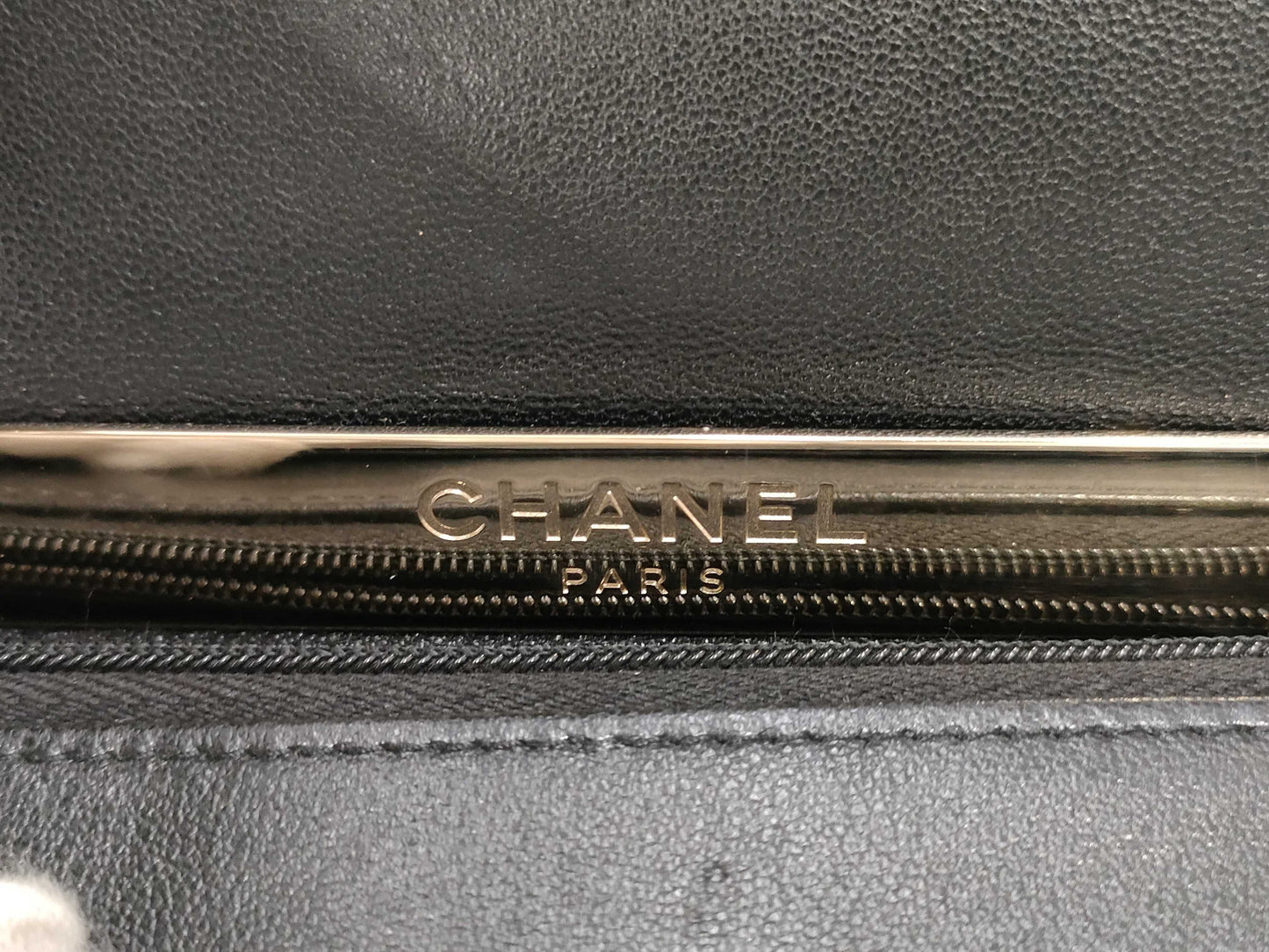 CHANEL CHANEL Lamb Matelasse Chain Black Shoulder Bag with Serial Number