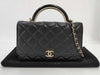 CHANEL CHANEL Lamb Matelasse Chain Black Shoulder Bag with Serial Number
