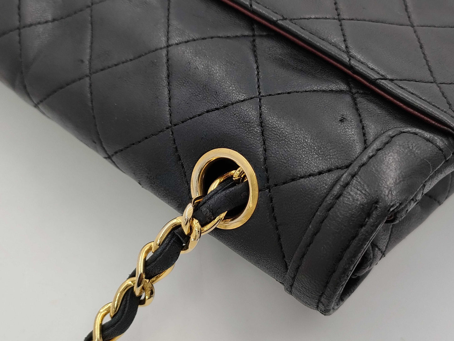 CHANEL Matelasse Turnlock Design Flap Trapezoid Lambskin Chain Shoulder Bag