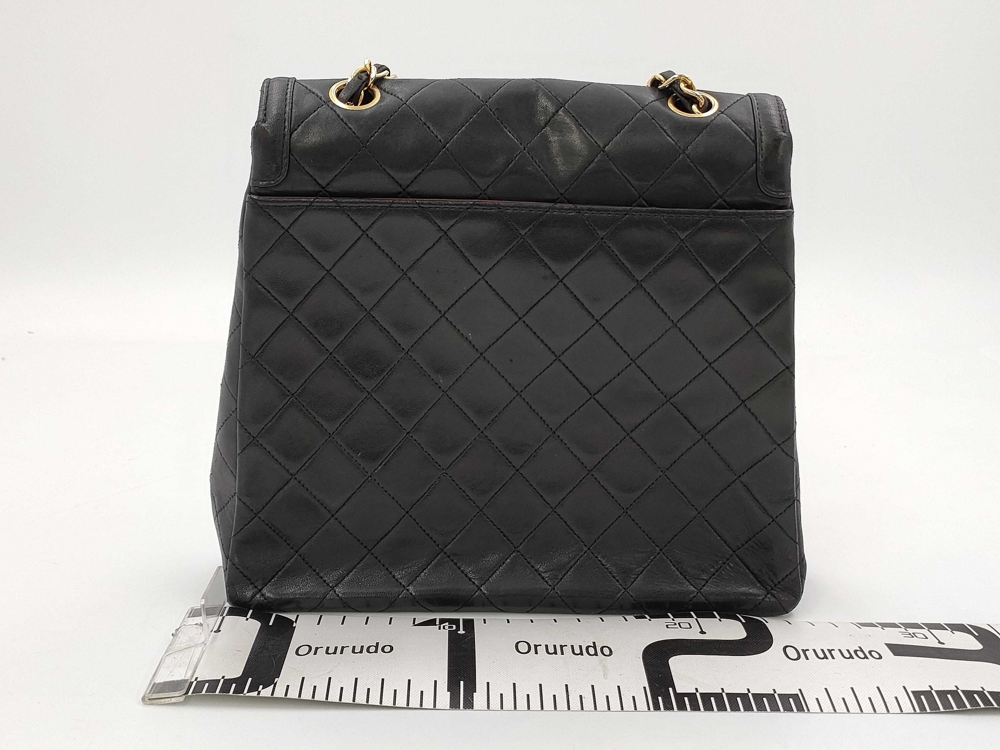 CHANEL Matelasse Turnlock Design Flap Trapezoid Lambskin Chain Shoulder Bag