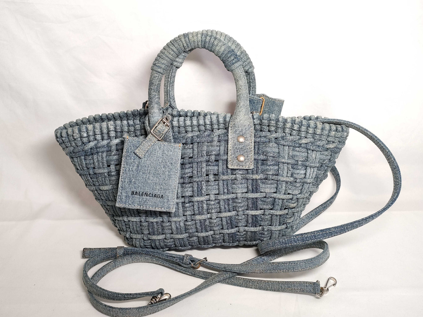 BALENCIAGA Bistro Denim Handbag 671342