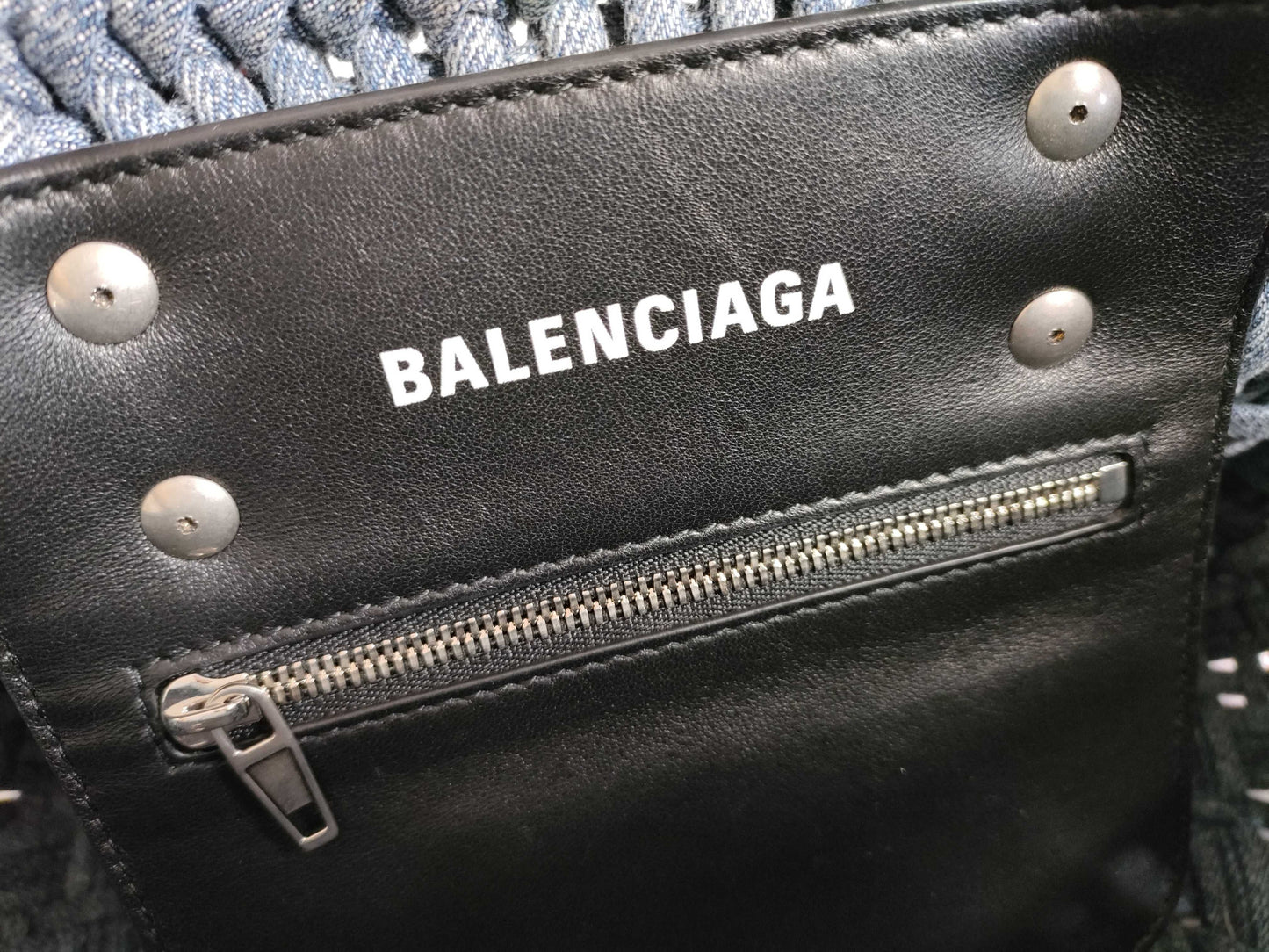 BALENCIAGA Bistro Denim Handbag 671342