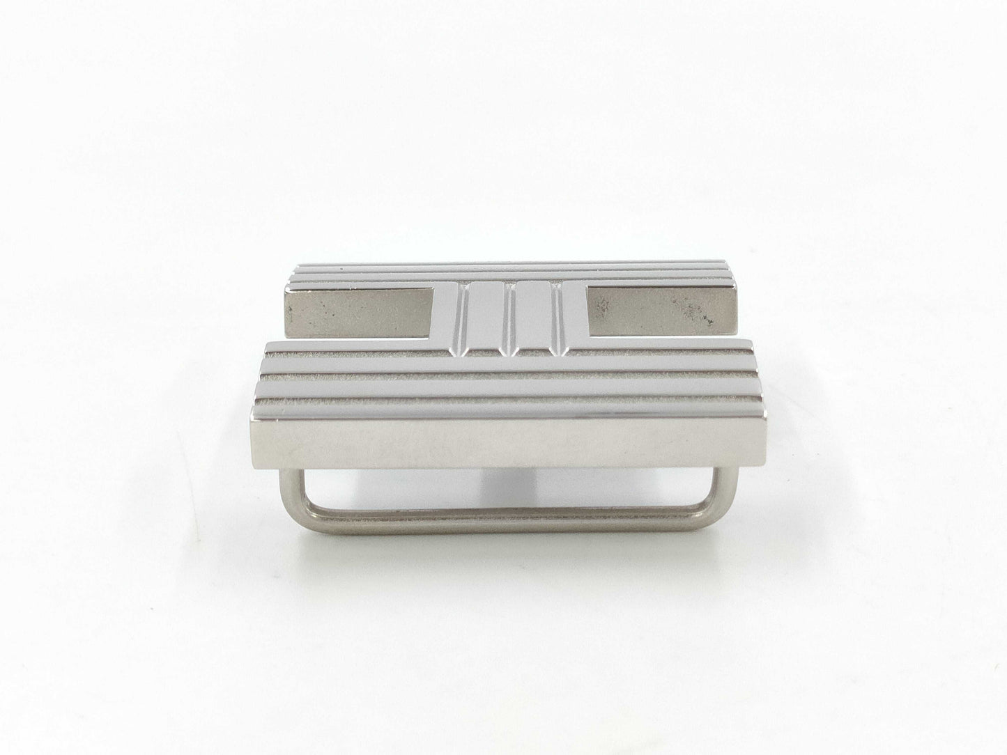 HERMES H motif buckle silver belt