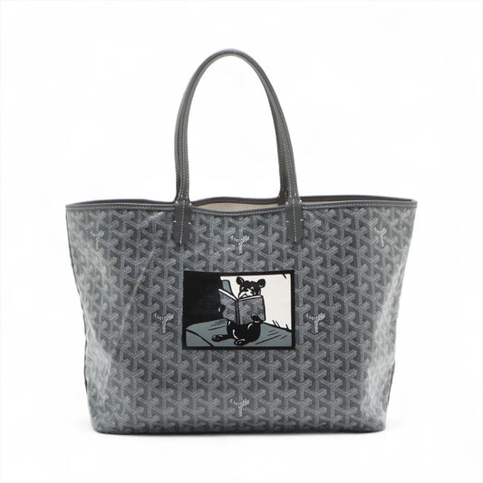 GOYARD Saint Louis PM Herringbone Print Marquee Gray Tote Bag
