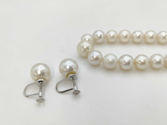 White Butterfly Semi-Round Pearl, Diameter 8.3mm-11.7mm / Pearl Diameter 11.7mm x 2 , Sterling Silver, 61.13g, Other Accessories
