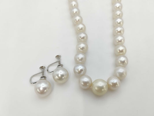 White Butterfly Semi-Round Pearl, Diameter 8.3mm-11.7mm / Pearl Diameter 11.7mm x 2 , Sterling Silver, 61.13g, Other Accessories