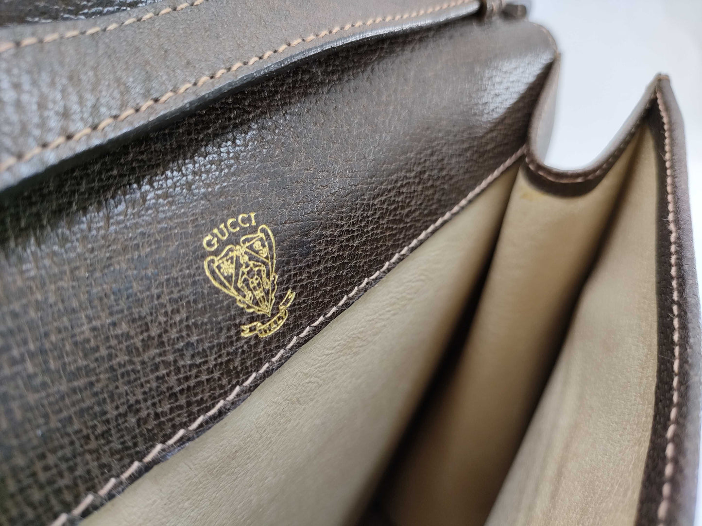 GUCCI Old Gucci Leather Shoulder Bag