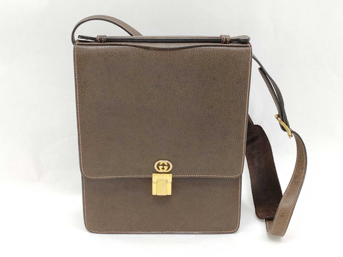 GUCCI Old Gucci Leather Shoulder Bag