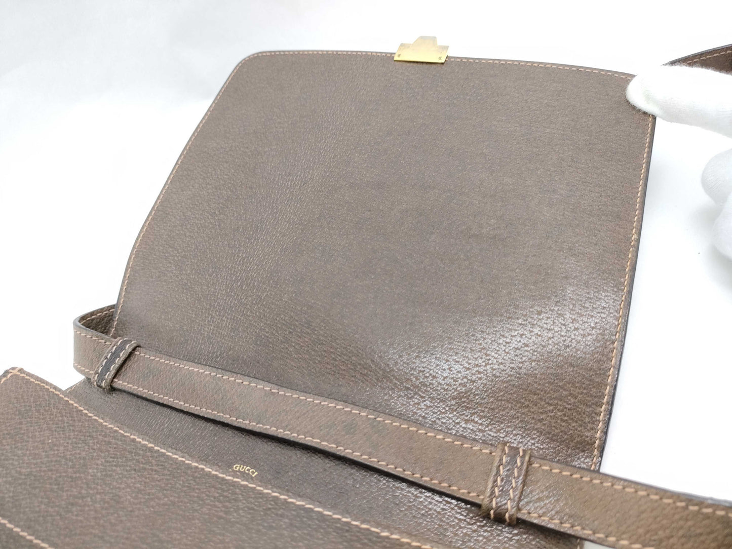 GUCCI Old Gucci Leather Shoulder Bag