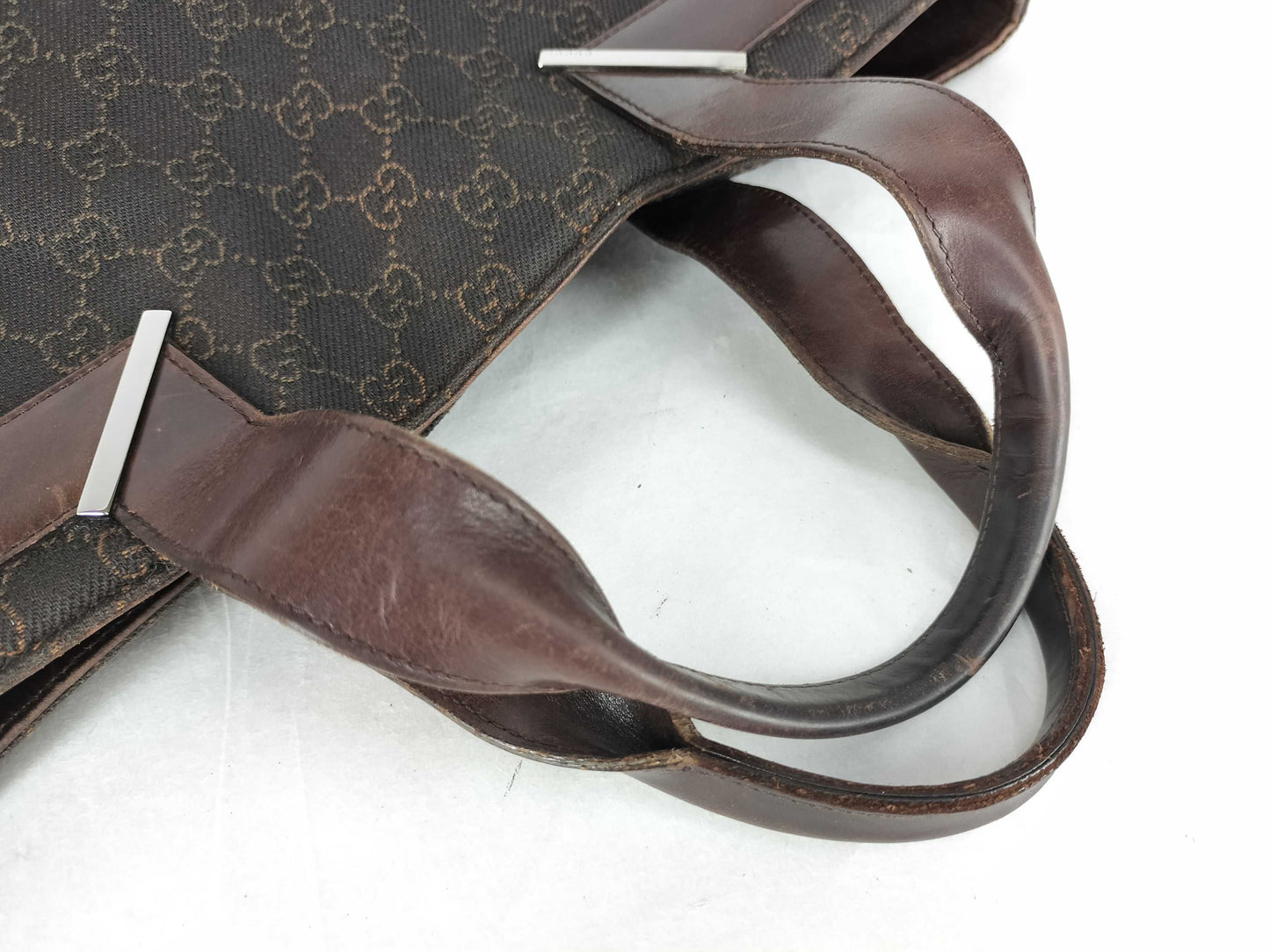 GUCCI GG Canvas GUCCI GG Canvas x Leather Hand Tote Bag Handbag