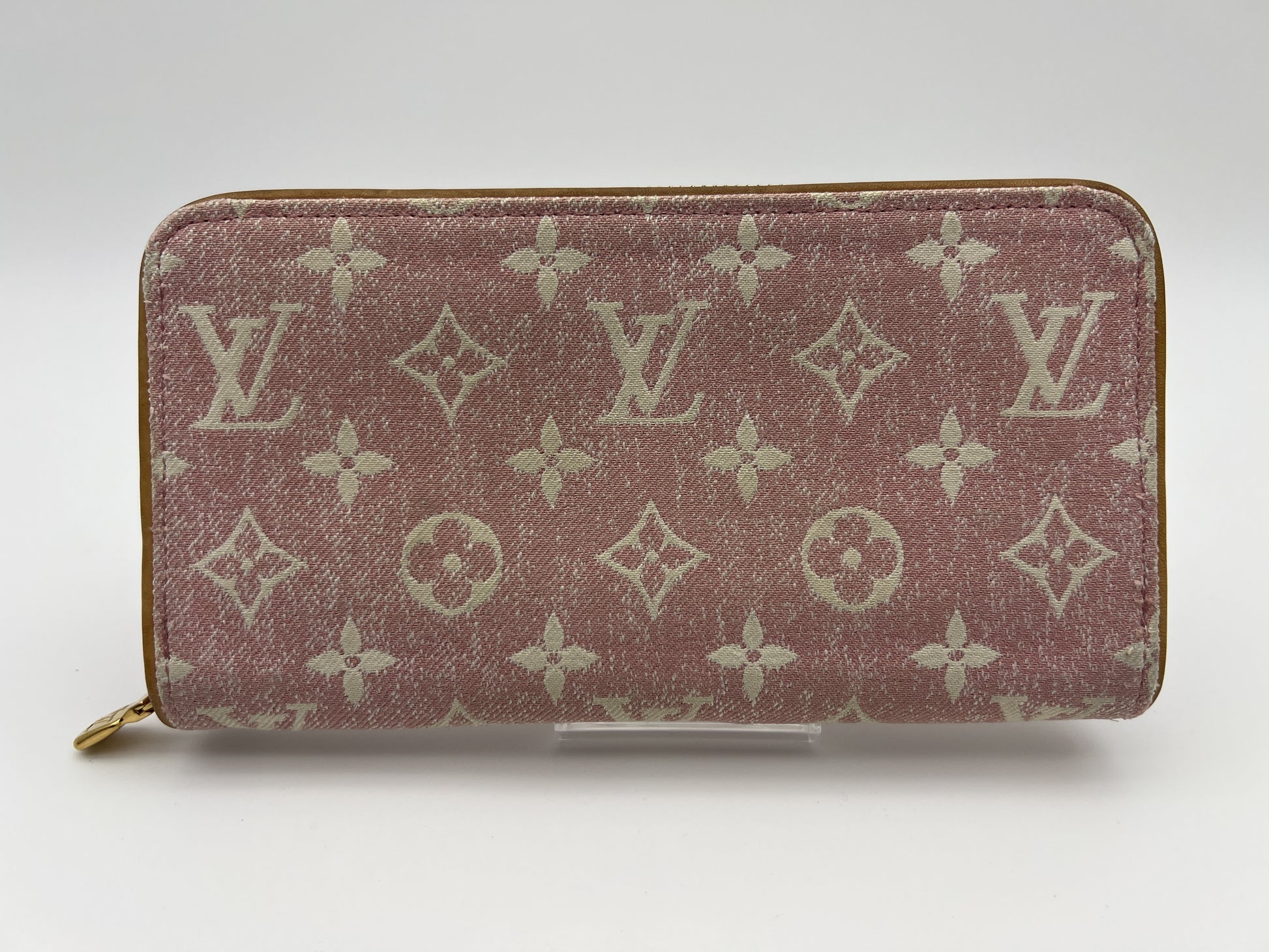 LOUIS VUITTON RFID Zippy Wallet Jacquard Denim Pink Wallet