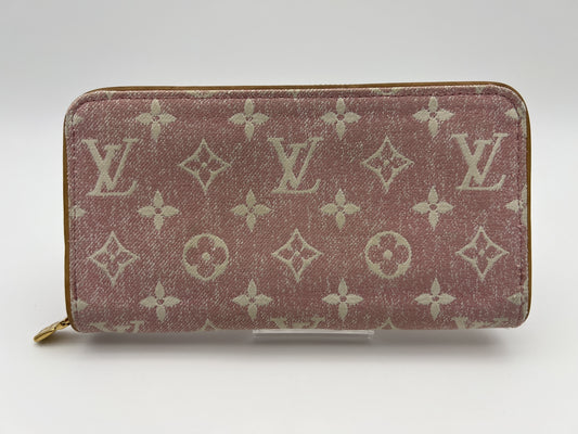 LOUIS VUITTON RFID Zippy Wallet Jacquard Denim Pink Wallet