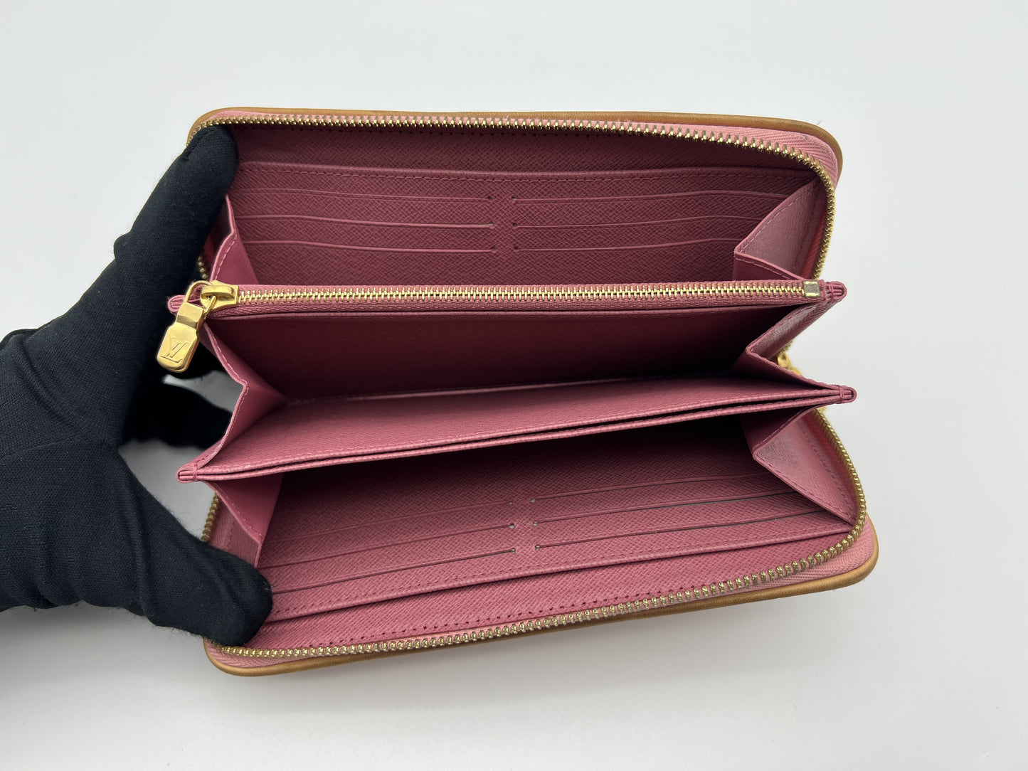 LOUIS VUITTON RFID Zippy Wallet Jacquard Denim Pink Wallet